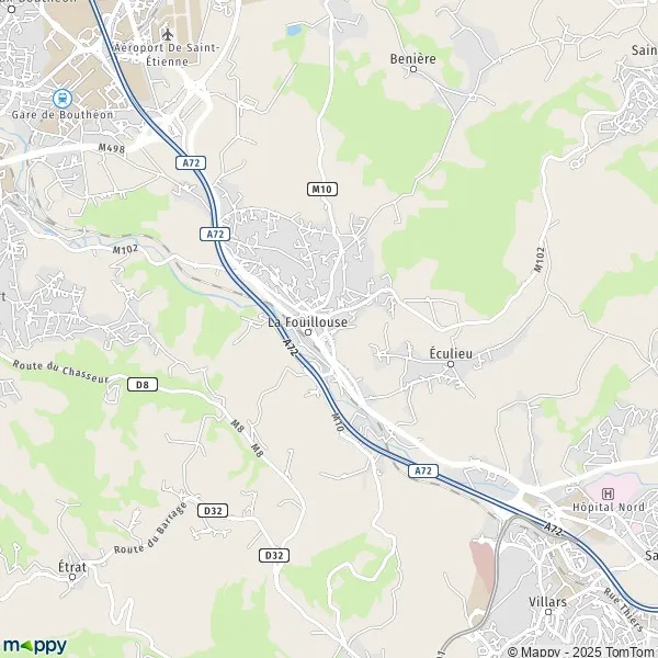 Plan La Fouillouse carte de La Fouillouse (42480) et infos pratiques